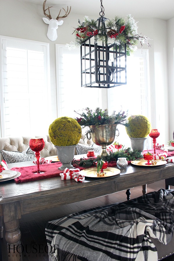 Ruby Red Glassware  Christmas table, Christmas tablescapes, Christmas  table settings