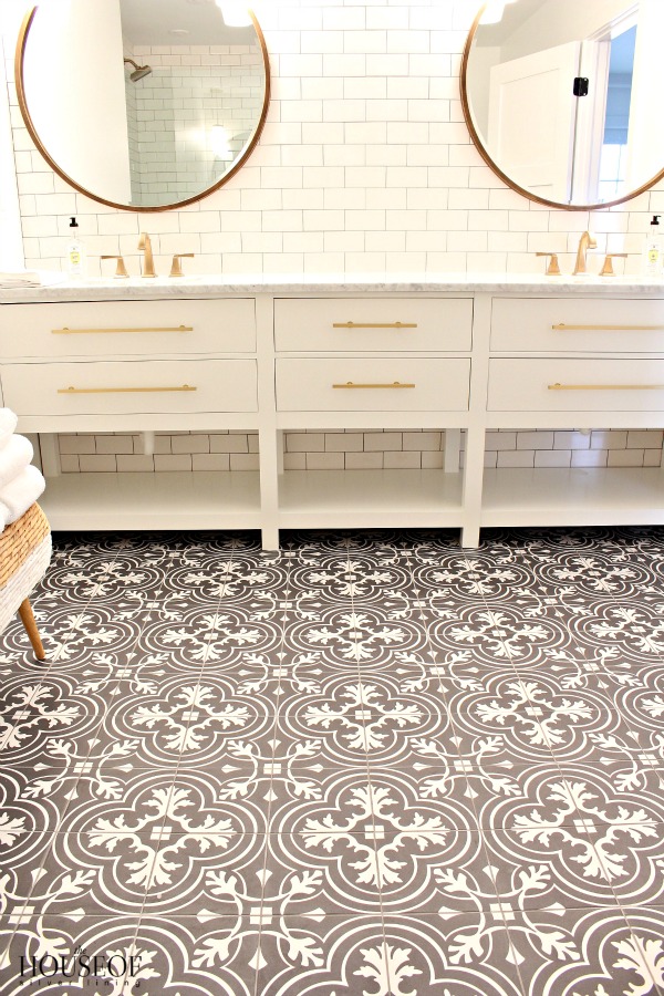 bathroom tile, vintage, cement tile, design ideas, chic