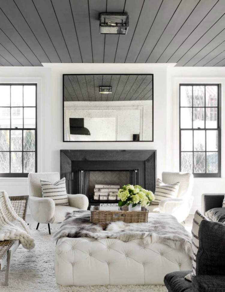 Black Shiplap Ceiling 