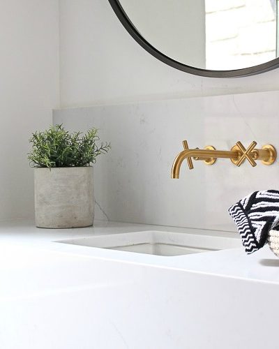 The Forest Modern: Posh Steel Powder Bathroom