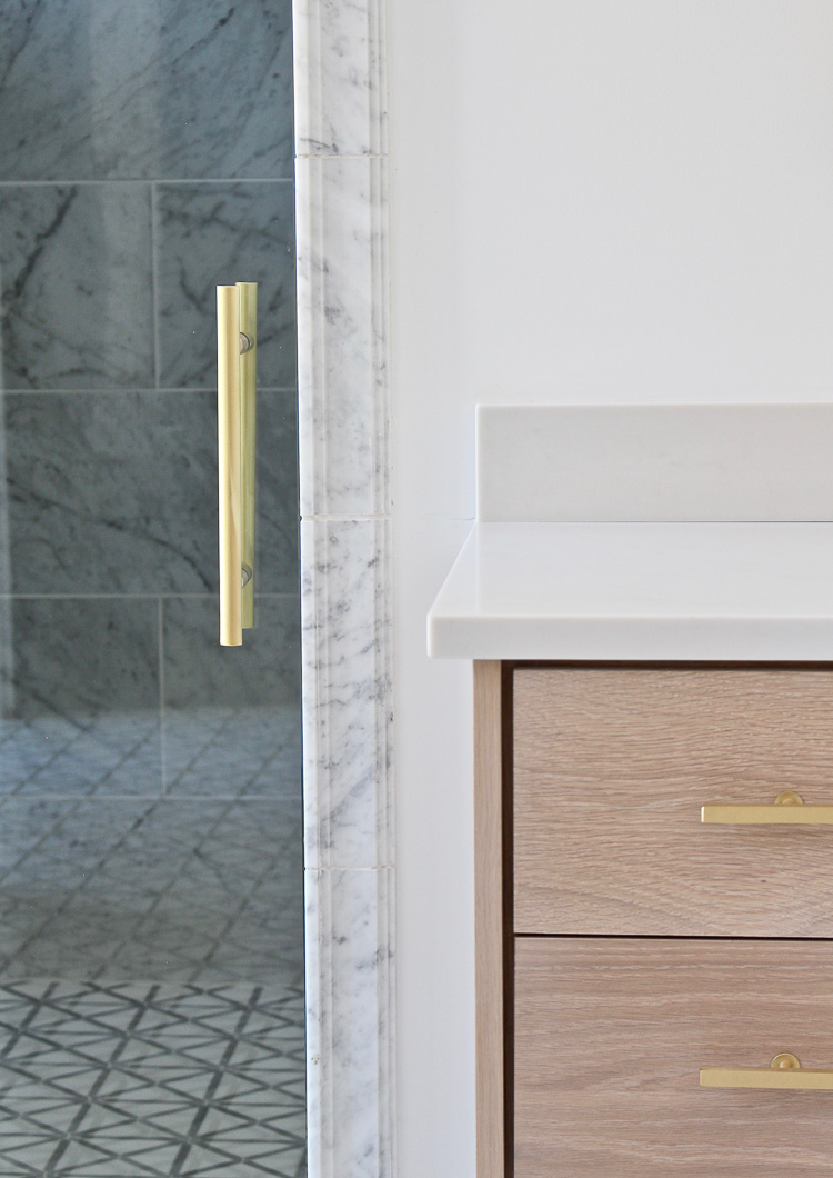 Carrera marble trim in shower