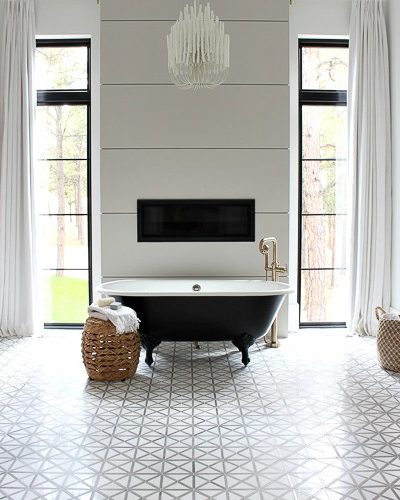 Elegant Drapes in The Master Bathroom