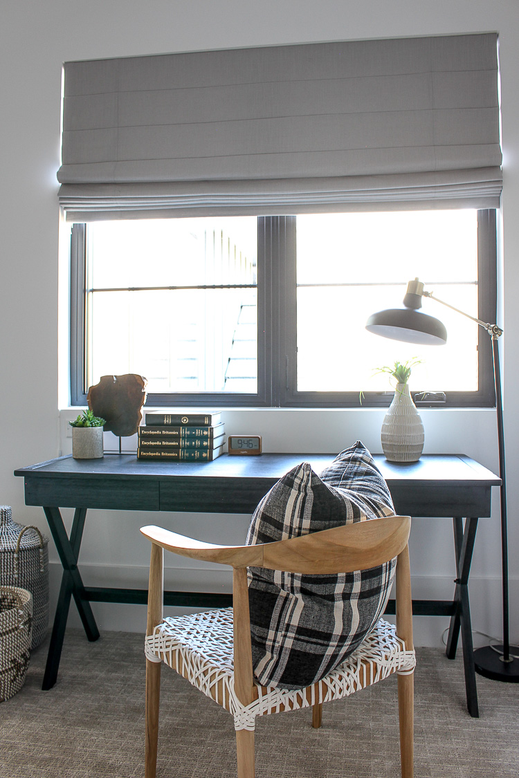 Progress In Our Son's Bedroom New Roman Shades + Our Favorite Desk