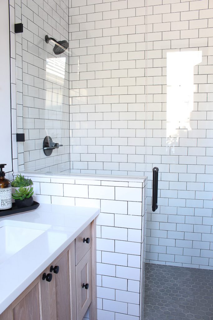 A Classic White Subway Tile Bathroom Designed By Our Teenage Son! - The ...