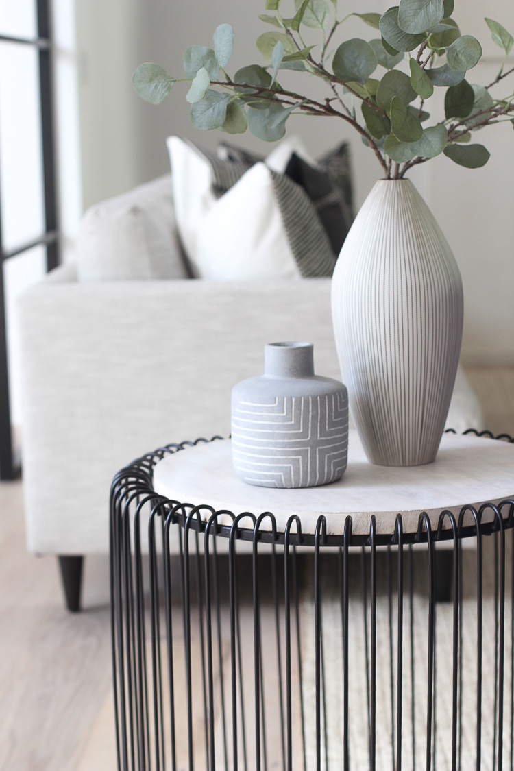 modern neutral coffee table styling accessories