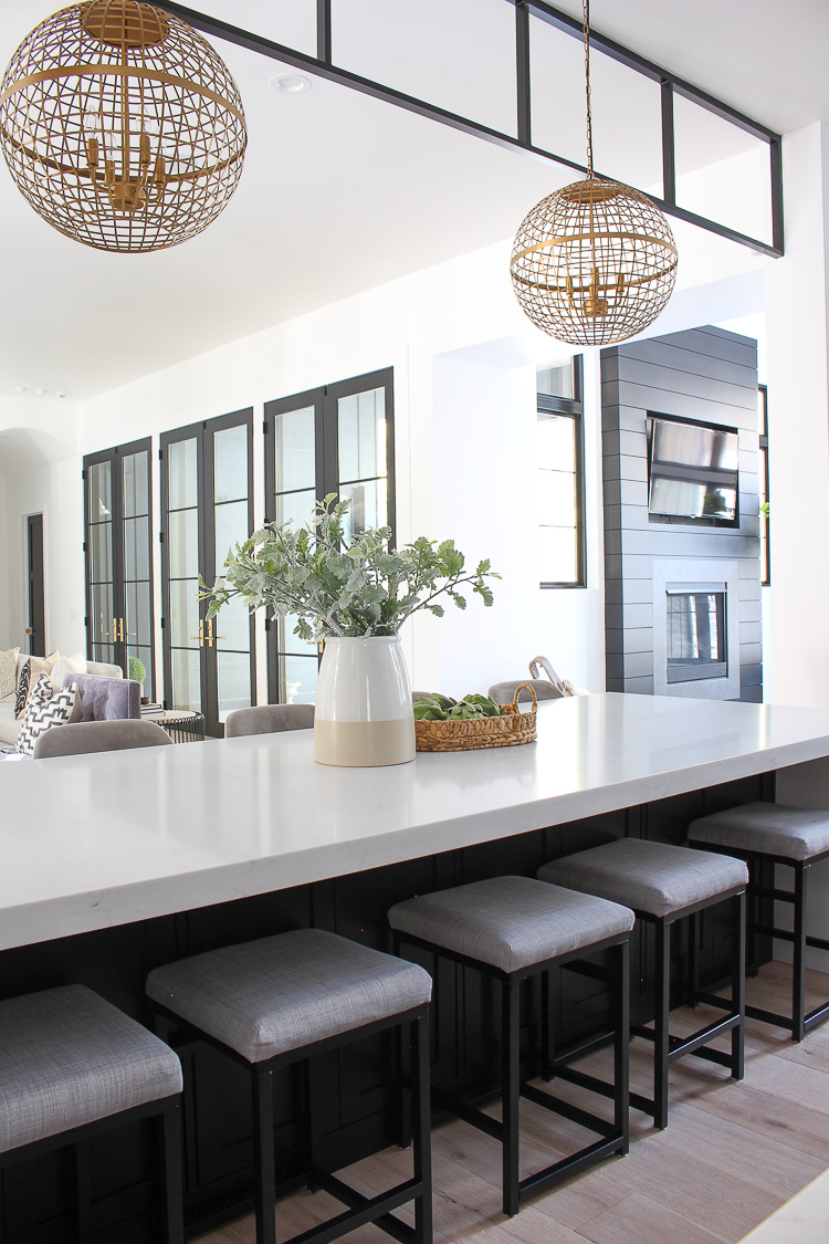 two sided seating oversized kitchen island