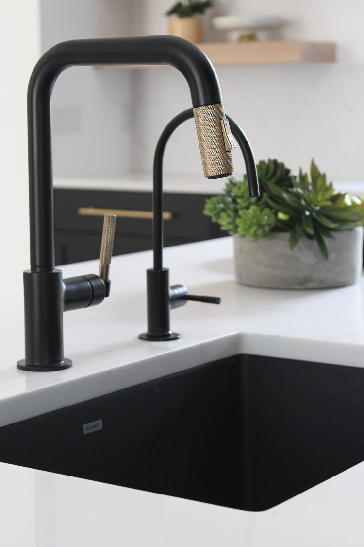 black sink in modern kitchen design