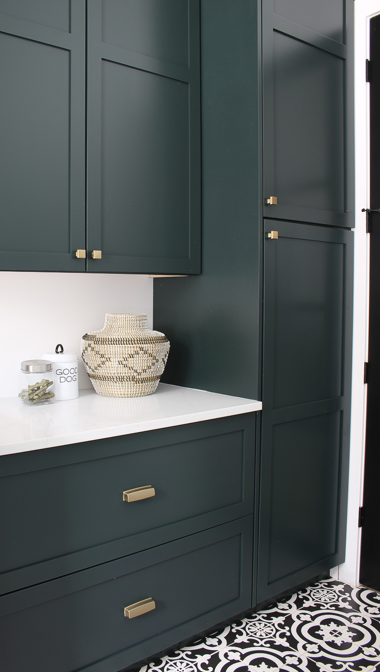 The Laundry/Dog Room: Dark Green Cabinets Layered On ...