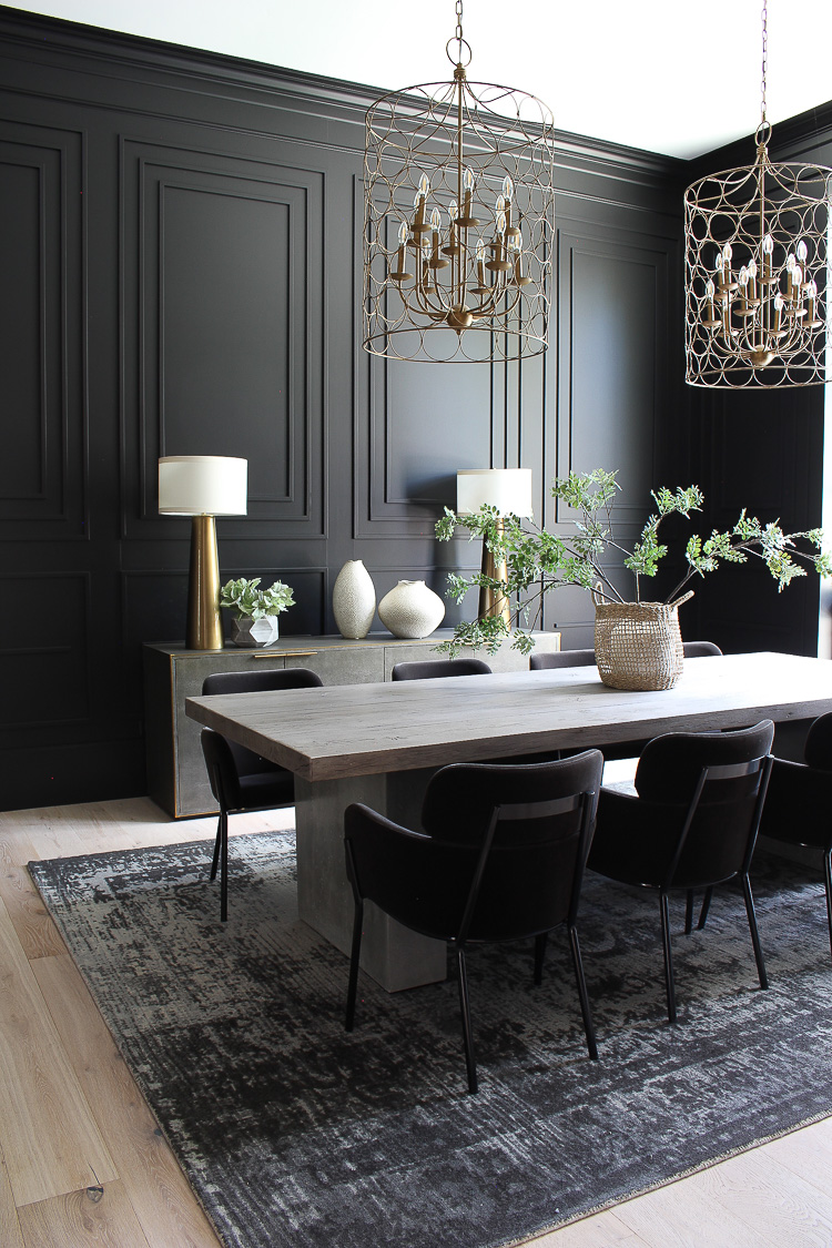 Black and deals grey dining room