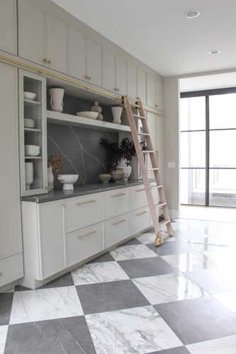 dreamy-butlers-pantry-marble-checkerboard-floor-agreeable-gray